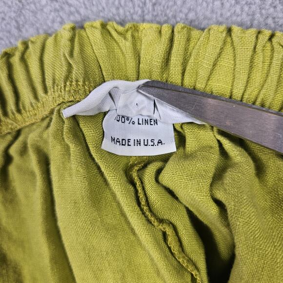 Bryn Walker Pants Women XS Green Linen Cropped Pull On Breathable Minimalist - Picture 4 of 13